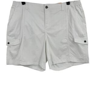 Style & Co. Womens 24W Plus White Mid Rise Cargo Outdoor Utility Hiking Shorts